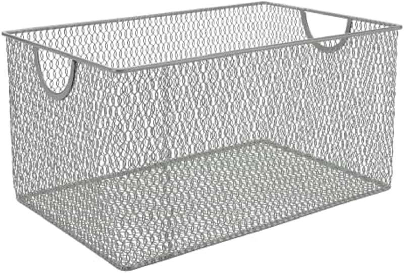 Mesh Wire Storage Basket for Shelves and Organization