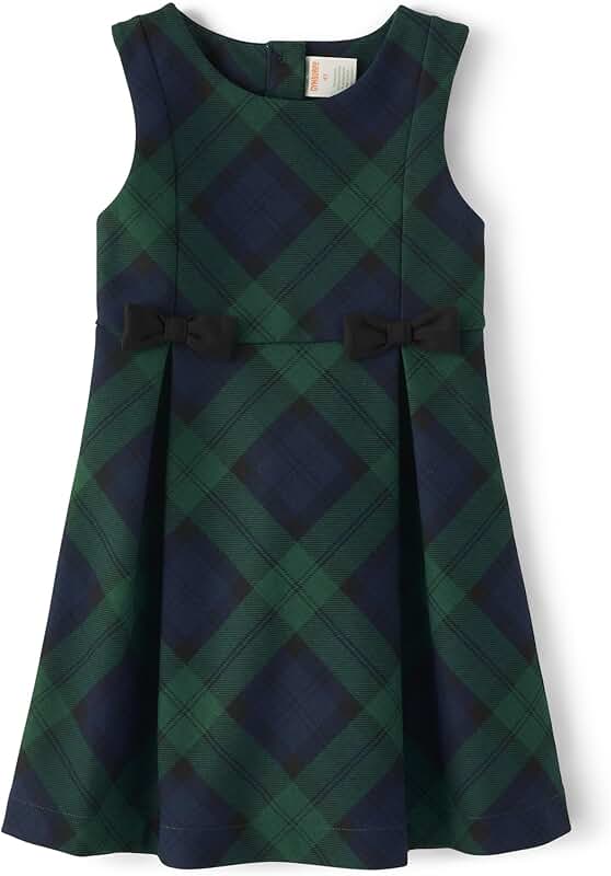 Girls and Toddler Sleeveless Pleated Jumper Dress