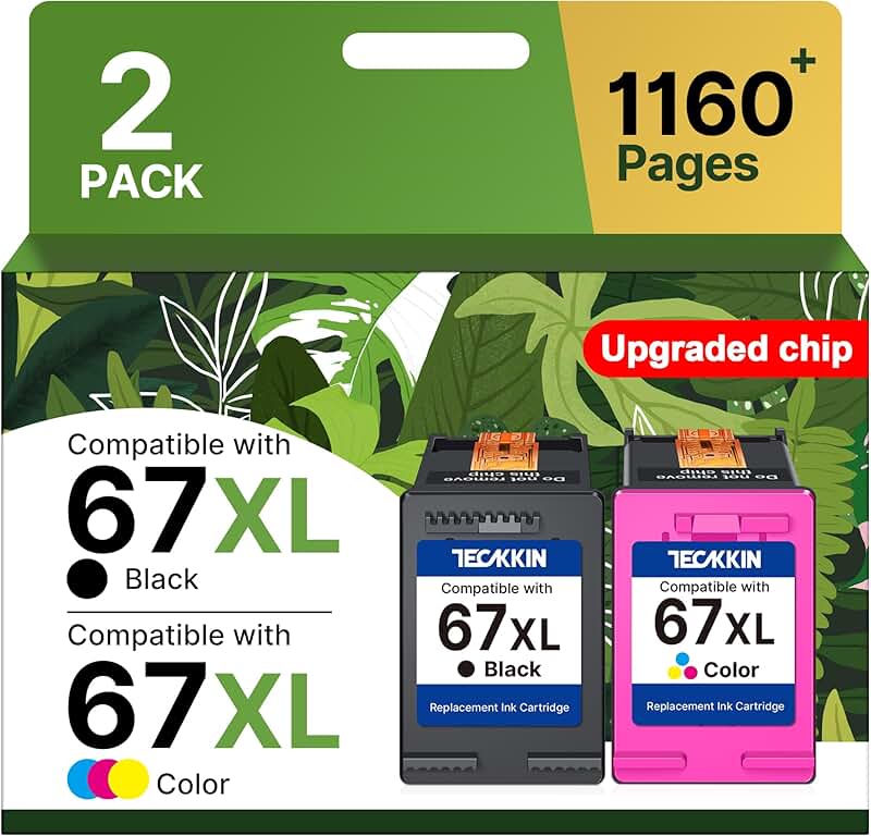 Black and color ink cartridge set for printers