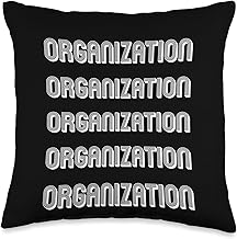 Organization-themed throw pillow