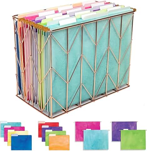 Deluxe Hanging File Folder Kit with Baskets and Folders