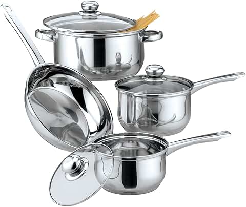Seven-Piece Stainless Steel Cookware Set