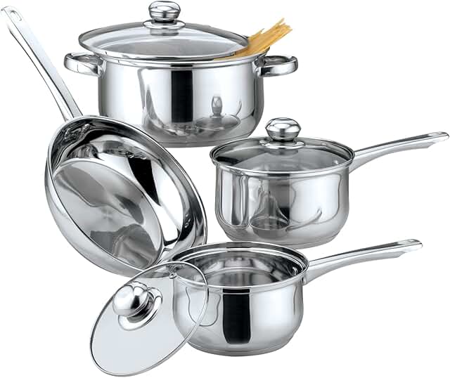 Seven-Piece Stainless Steel Cookware Set