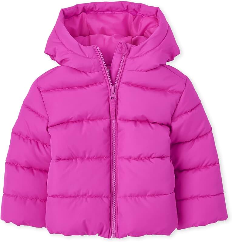 Medium Weight Wind and Water-Resistant Puffer Jacket for Girls