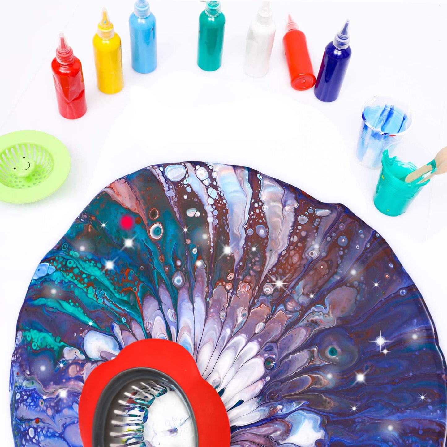 13 Pcs Acrylic Pouring Strainers Set for Art and Drainage