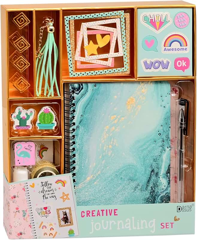 DIY Journal Set for Girls, Scrapbook Supplies, Teal