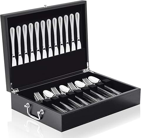 Leather Flatware Storage Box with Lid