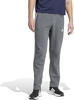 Men's Dark Grey Heather Fleece Open Hem Pants, Large