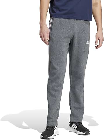 Men's Dark Grey Heather Fleece Open Hem Pants, Large