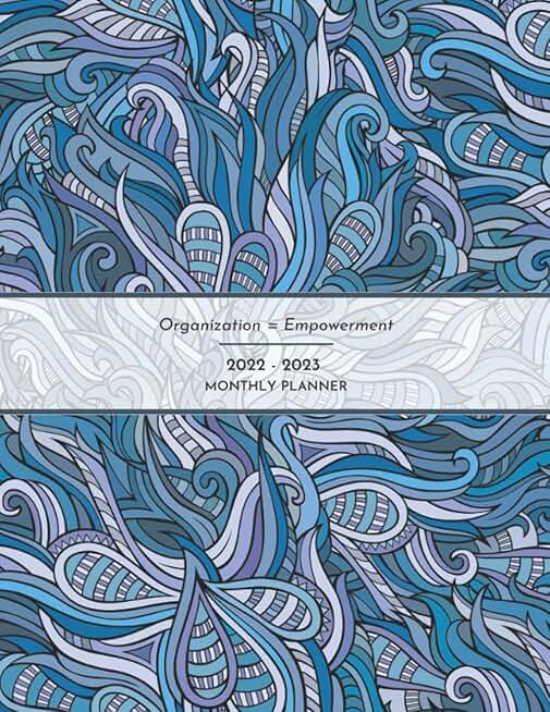 Blue Swirl Monthly Planner for 2022-2023