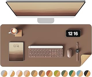 Large Double-Sided Leather and Cork Desk Mat