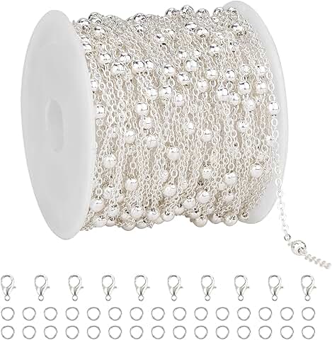 32.8 Feet Beaded Chain for Jewelry Making