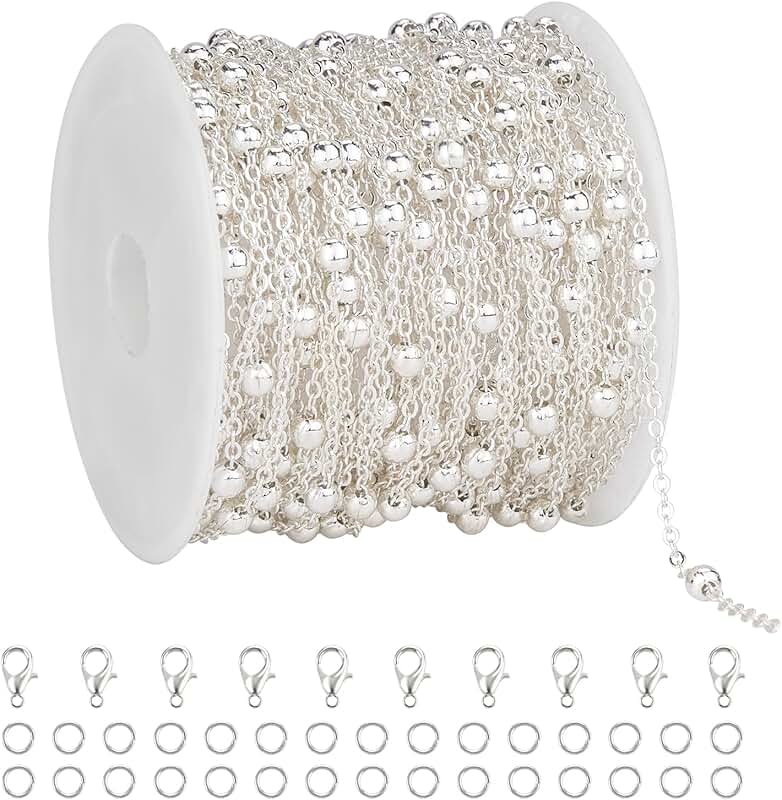 32.8 Feet Beaded Chain for Jewelry Making