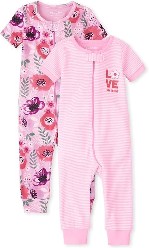 Baby Girls' Floral Cotton Footed Pajama Set