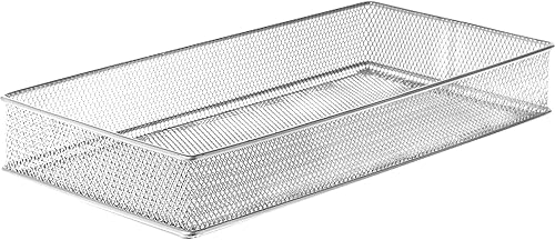 Silver Mesh Drawer and Shelf Organizer Bins