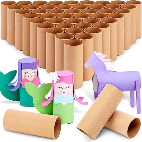 Brown Toilet Paper Rolls for Crafts, Pack of 48