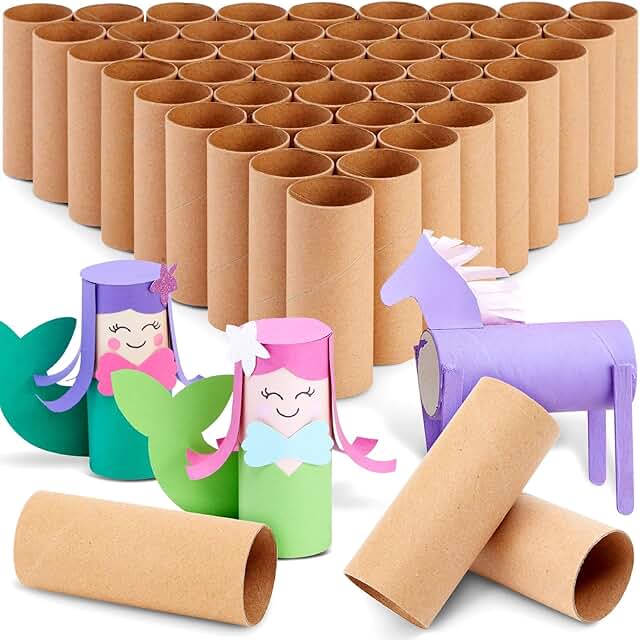Brown Toilet Paper Rolls for Crafts, Pack of 48