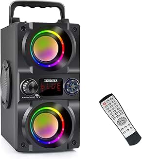 Portable 40W Bluetooth Speaker with Lights and Heavy Bass