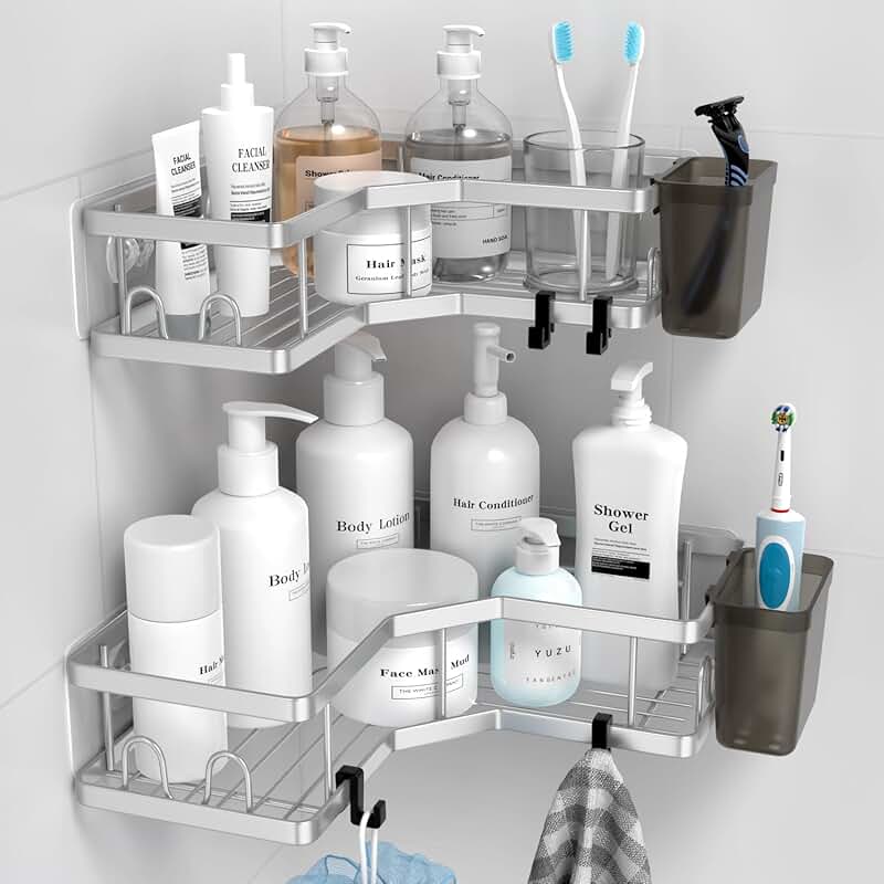 Wall-mounted metal towel rack with wooden shelf