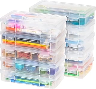 10-pack clear plastic pencil cases with snap lids