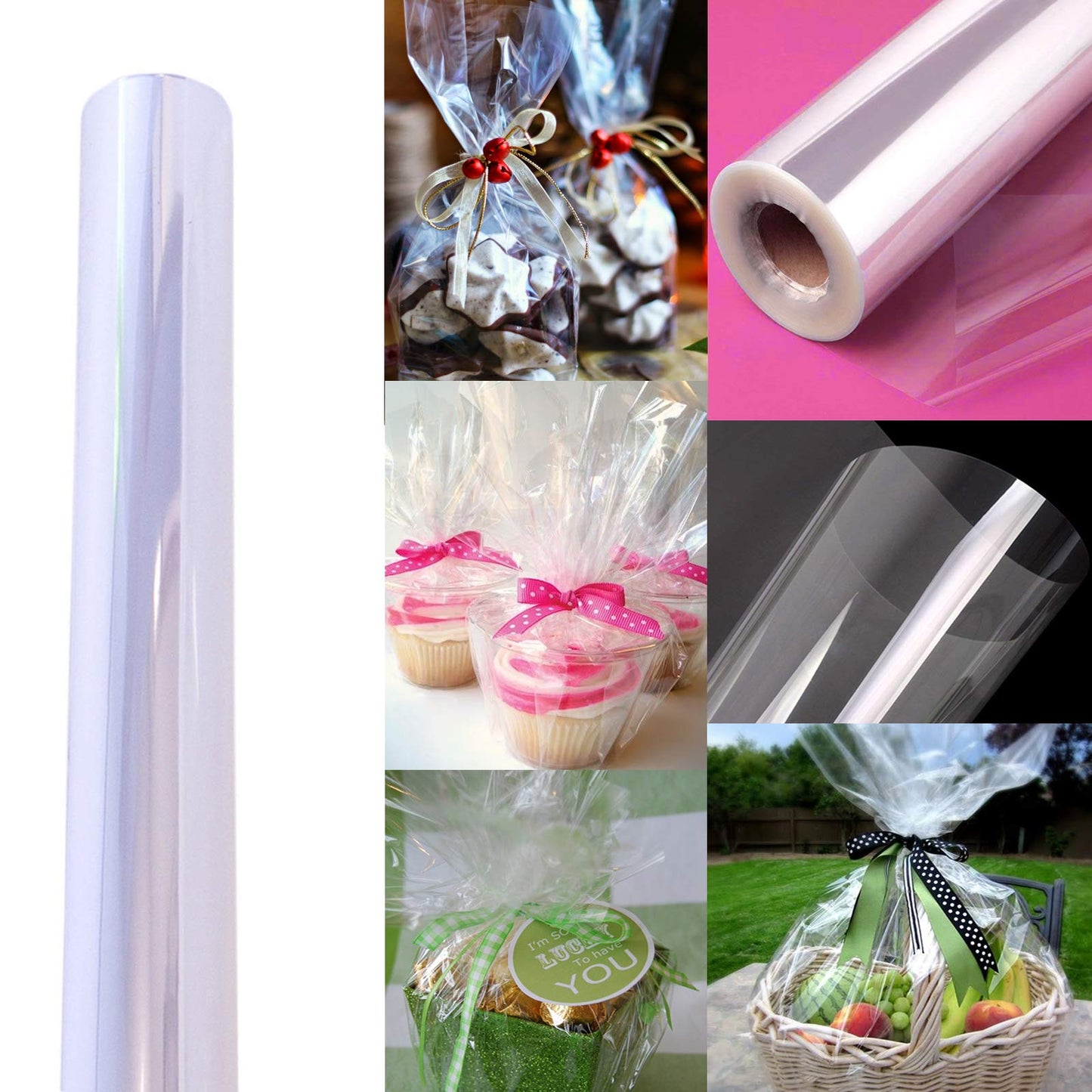 Crystal Clear Cellophane Wrap Roll 100 Ft. x 16 In.
