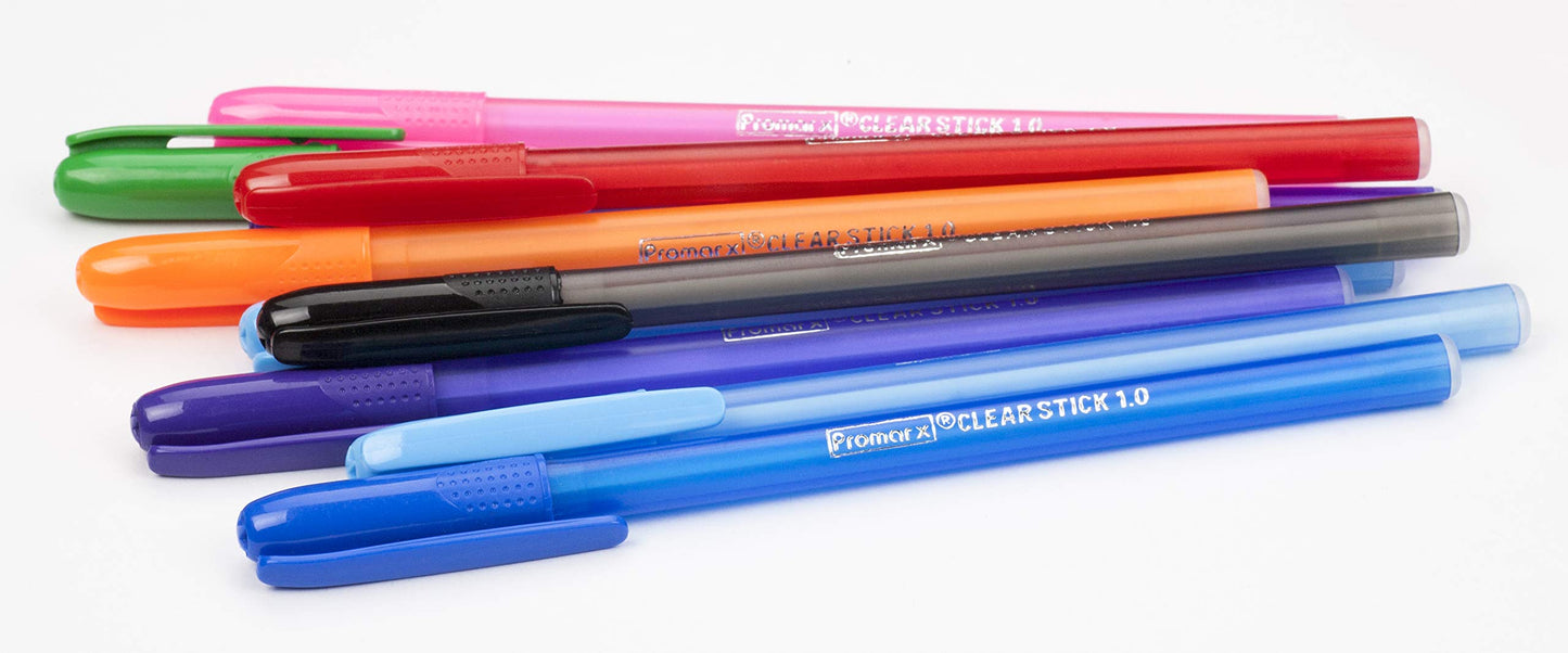 Set of 10 assorted colored ink ballpoint pens