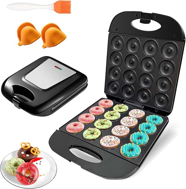 Mini Donut Maker for Home with 16 Holes