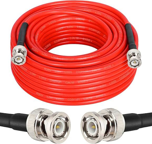 50 ft BNC Male to Male Coaxial Cable for RF and Signal Testing