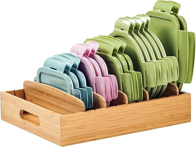 Kitchen Cabinet Organizer for Food Container Lids