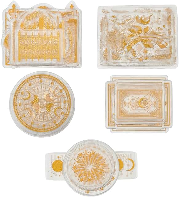 Gold Holographic Die Cut Stickers for Crafts, 235 pcs