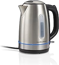 Electric 1.7L Tea Kettle with Auto-Shutoff and LED Light