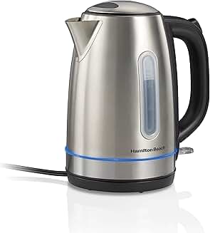 Electric 1.7L Tea Kettle with Auto-Shutoff and LED Light