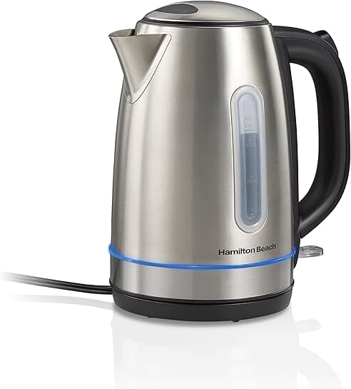 Electric 1.7L Tea Kettle with Auto-Shutoff and LED Light
