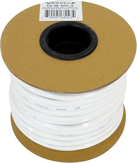 16 AWG 100ft 4-Conductor Speaker Wire for In-Ceiling Audio