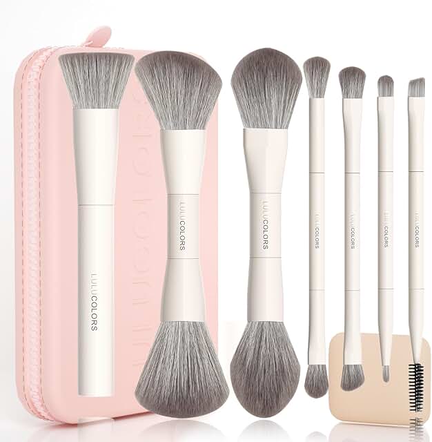 13-in-1 dual-ended makeup brush set with sponge and case