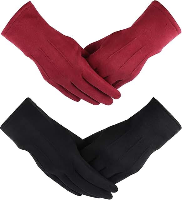 Women's Warm Touch Screen Gloves, 2 Pairs