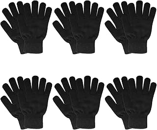 Six Pairs of Warm Knit Gloves for Cold Weather