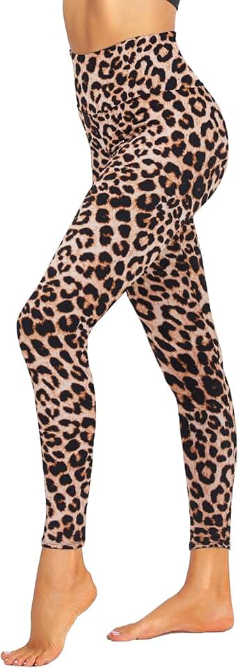 High Waist Tummy Control Printed Leggings for Women