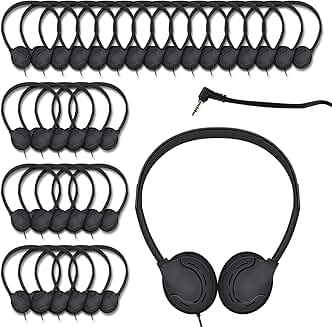 Set of 60 kids and adult headphones with 3.5mm jack
