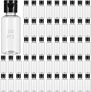 Set of 100 clear 30ml travel bottles with flip caps