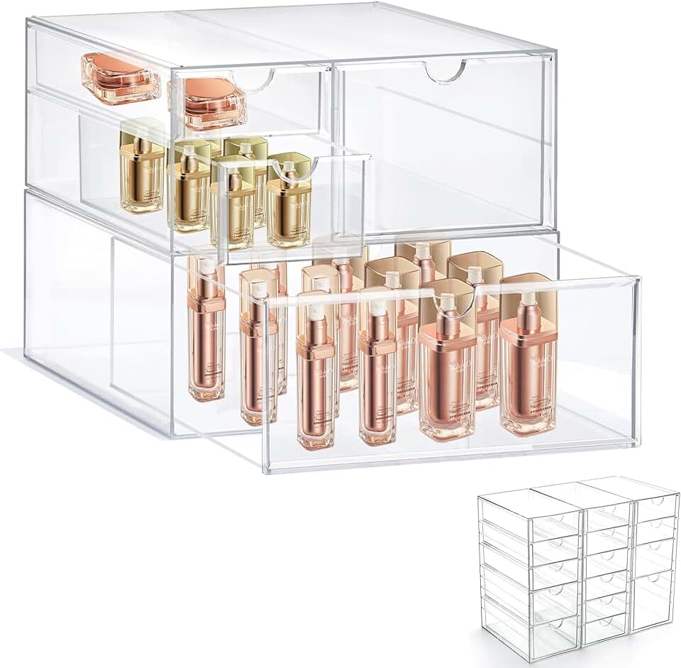 4 and 15 Drawer Acrylic Storage Units