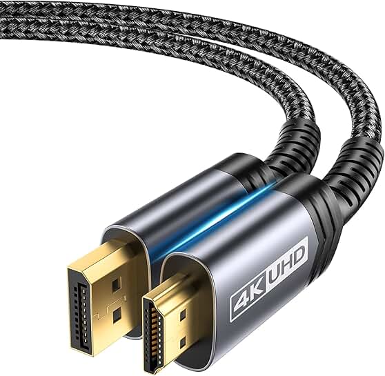 4K DisplayPort to HDMI Cable, 10FT, 5 Pack