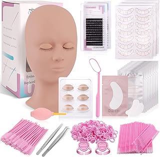 Memory Eyelash Extension Kit for Beginners with Mannequin Head