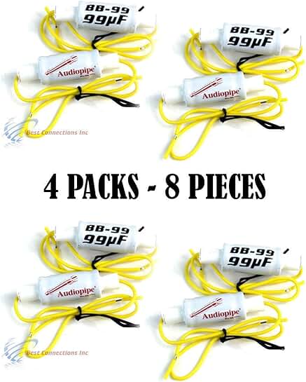 Set of four 99uF bass blockers for speakers