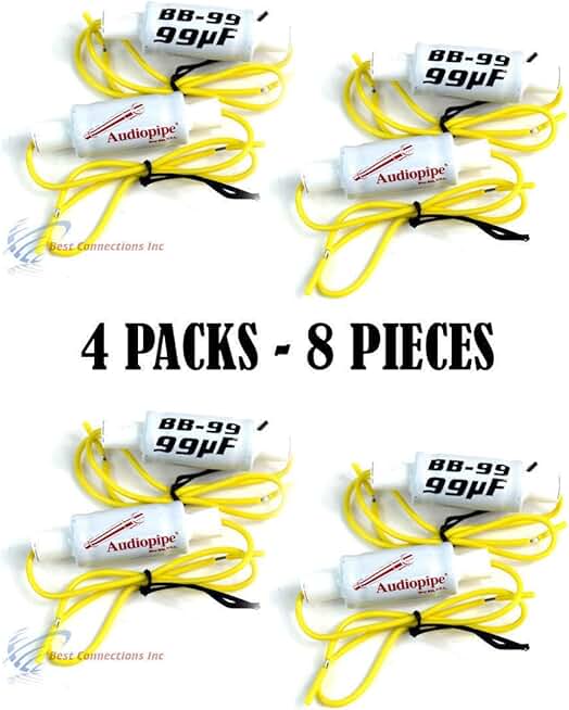 Set of four 99uF bass blockers for speakers