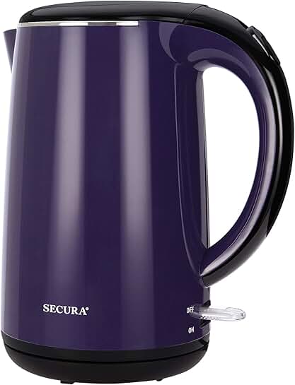 Stainless Steel Double Wall Electric Water Kettle 1.8 Qt