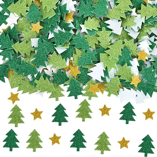 Christmas Glitter Foam Stickers for Crafts and Gifts
