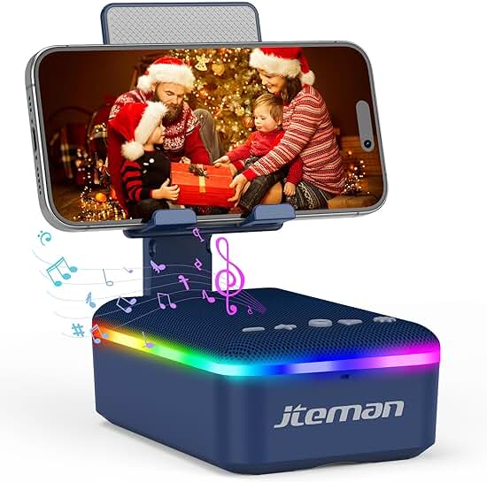 Gift Set with Phone Stand, Bluetooth Speaker, LED Light, and Lanyard