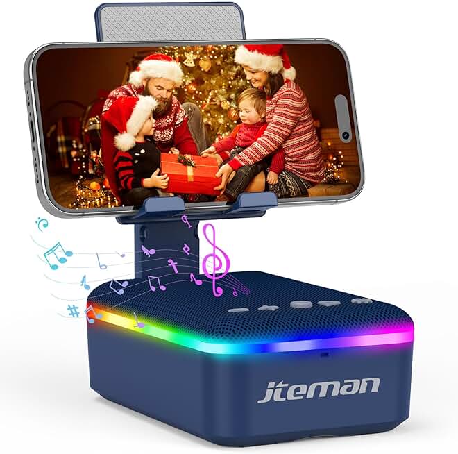 Gift Set with Phone Stand, Bluetooth Speaker, LED Light, and Lanyard