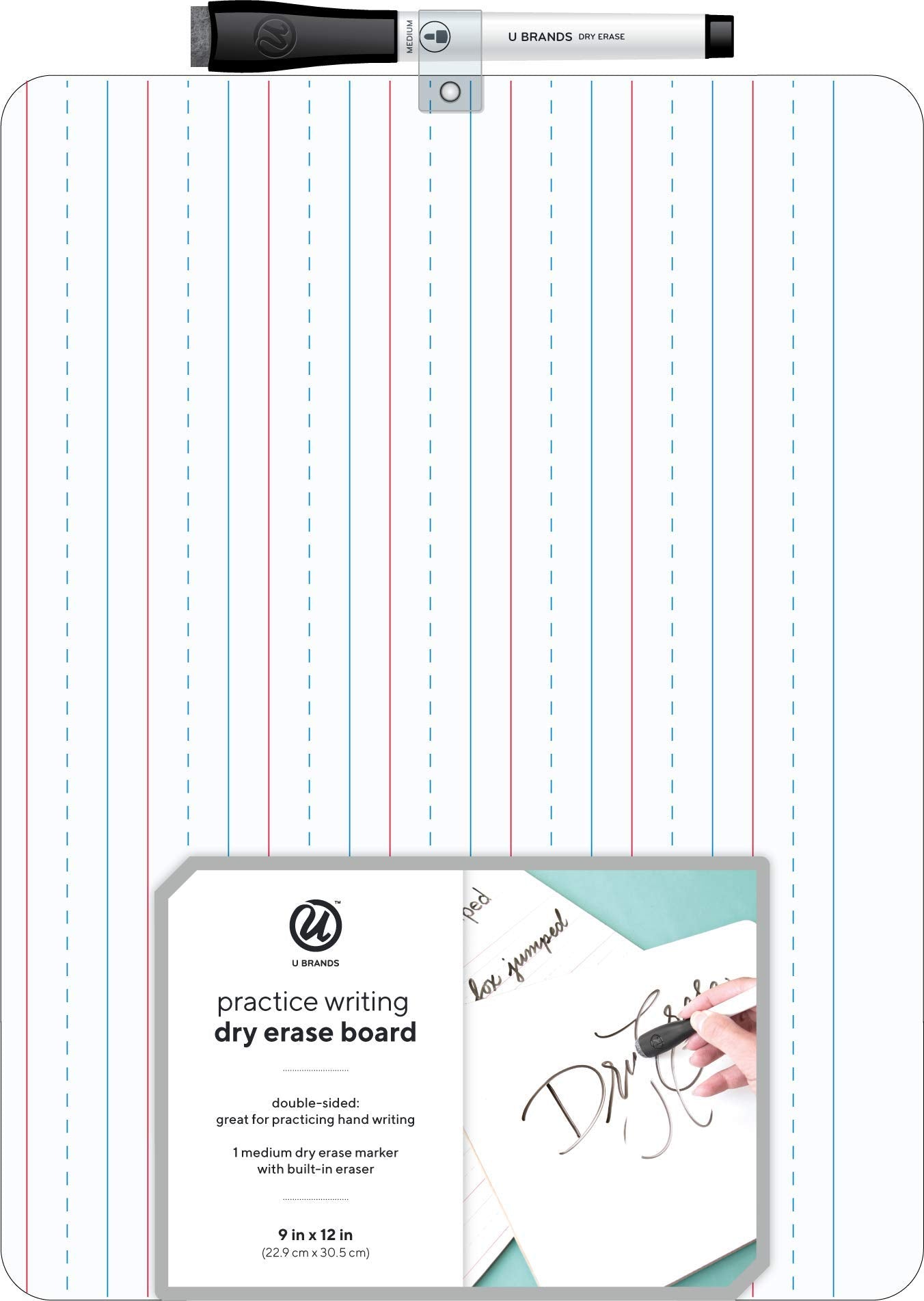 Double-Sided Dry Erase Lap Board, 9x12 Inches
